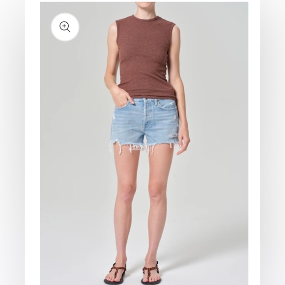 AGOLDE Blue PARKER VINTAGE CUT OFF SHORT Size 29 Raw Hem Casual Summer Jean - Picture 13 of 13